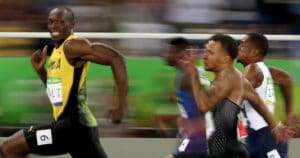 RIO DE JANEIRO, BRAZIL - AUGUST 14:  Usain Bolt of Jamaica competes in the Men's 100 meter semifinal on Day 9 of the Rio 2016 Olympic Games at the Olympic Stadium on August 14, 2016 in Rio de Janeiro, Brazil.  (Photo by Cameron Spencer/Getty Images)