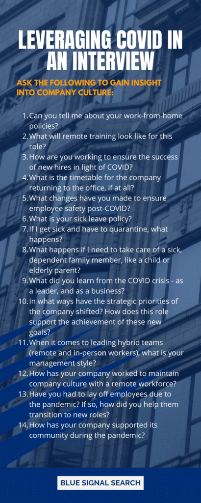 Leveraging COVID in an Interview Infographic