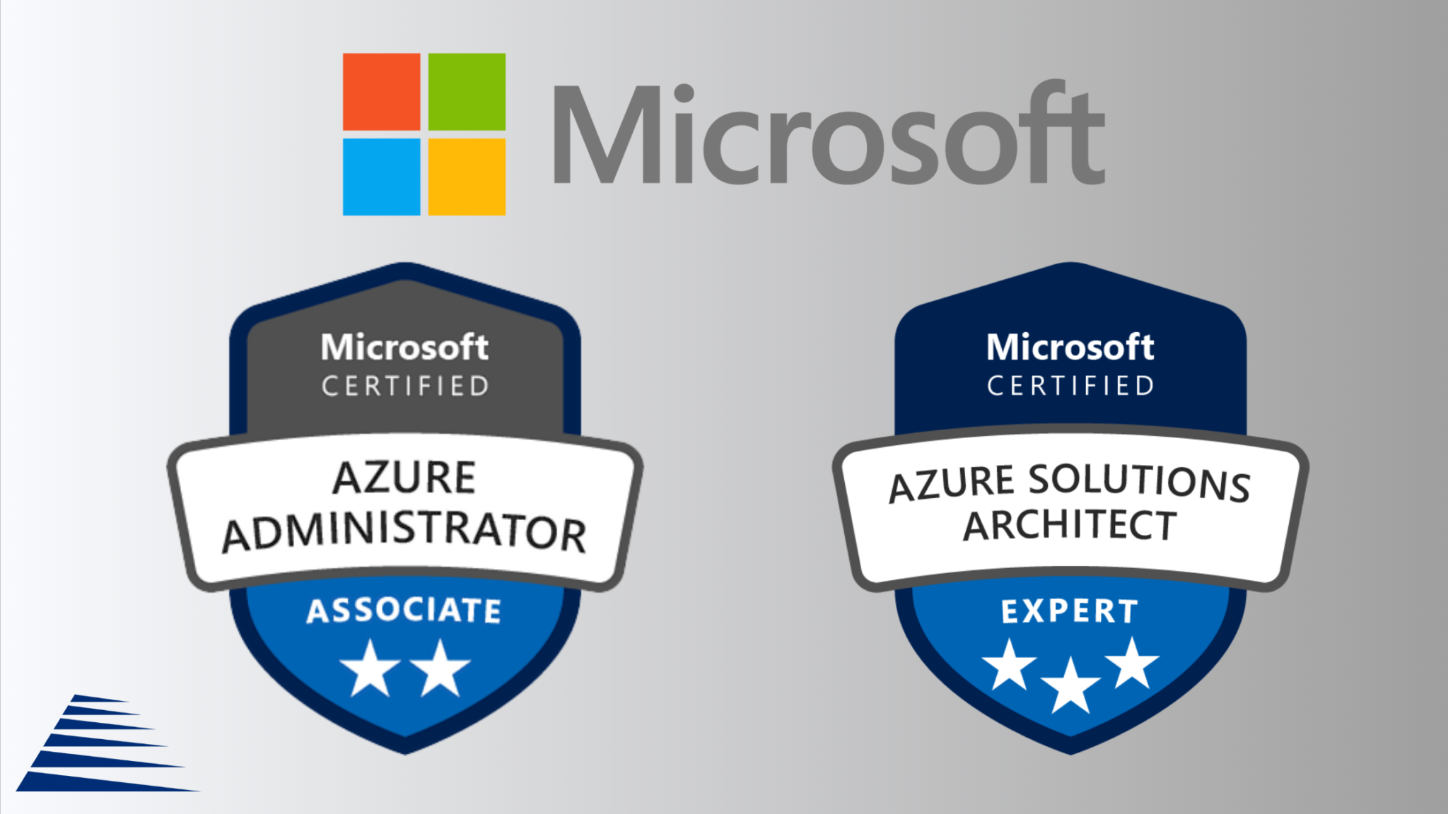 Microsoft IT Certification, Azure Administrator Associate Certification and Azure Solutions Architect Expert certification logo