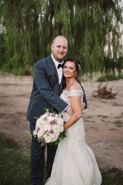 Wedding photo of Christa Jensen and husband