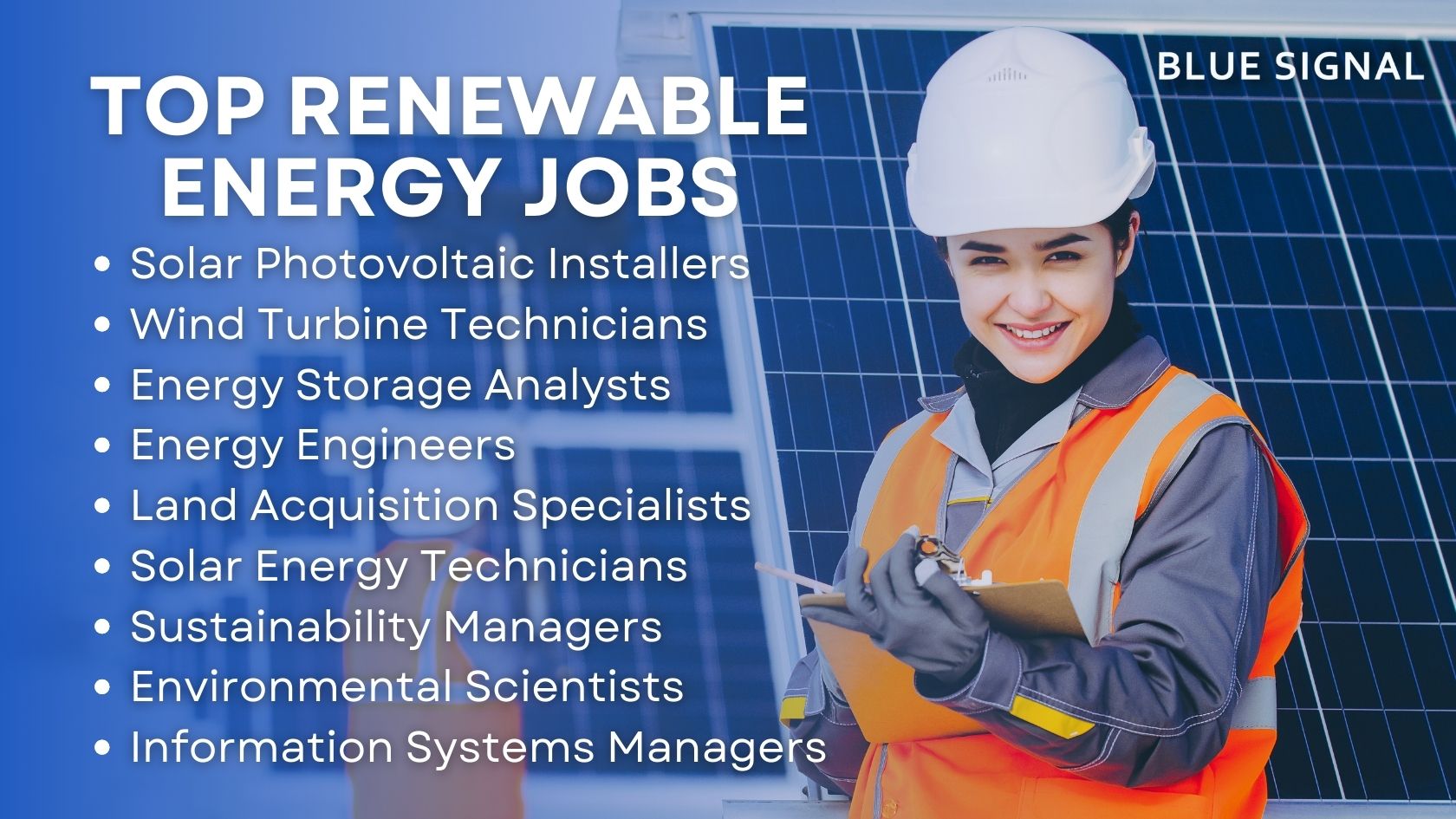 Top renewable energy jobs graphic