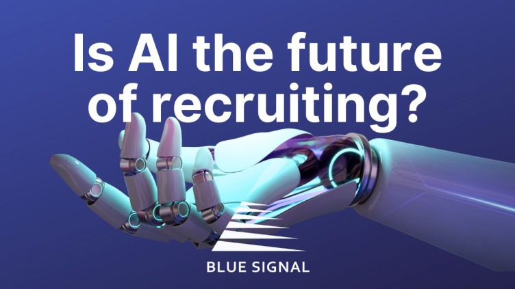 Blog banner reading "Is AI the Future of recruiting?" with a robot hand in the background.