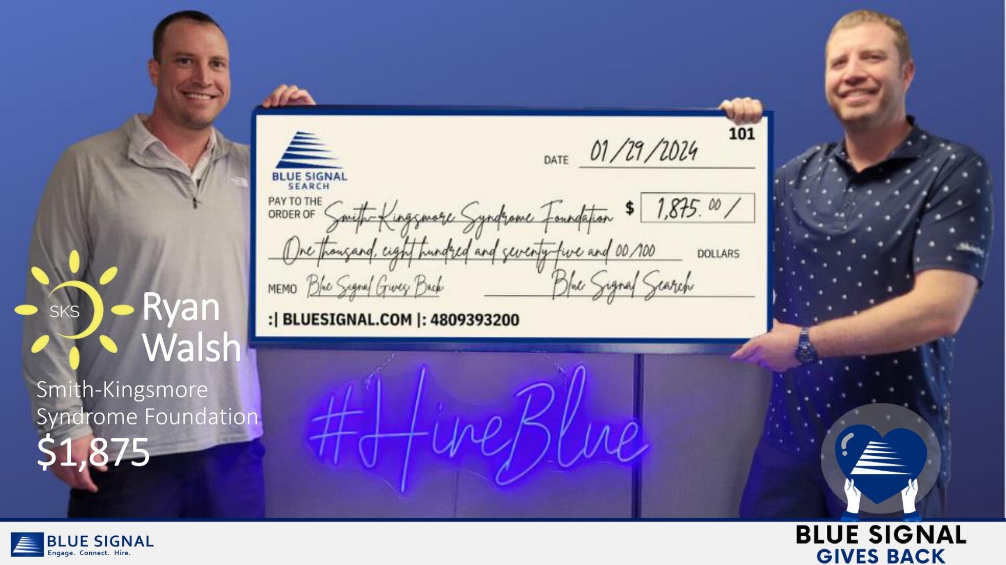 Blue Signal Gives Back program graphic