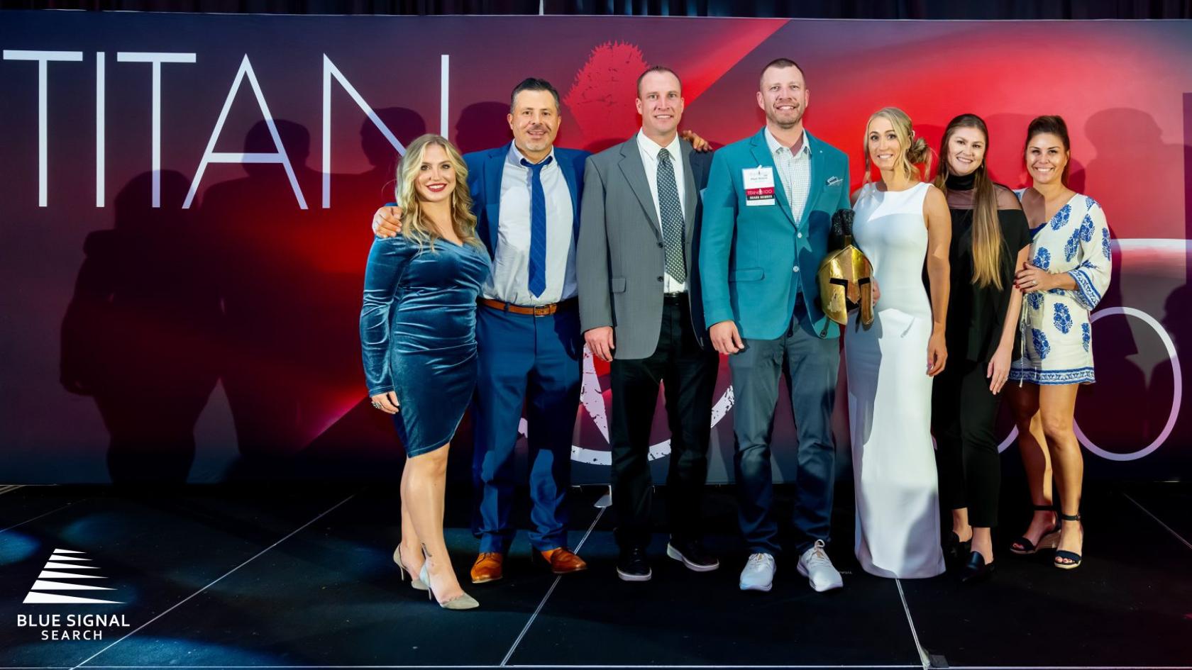 Blue Signal CEO Matt Walsh with the Blue Signal team at the 2024 Phoenix Titan 100 ceremony.